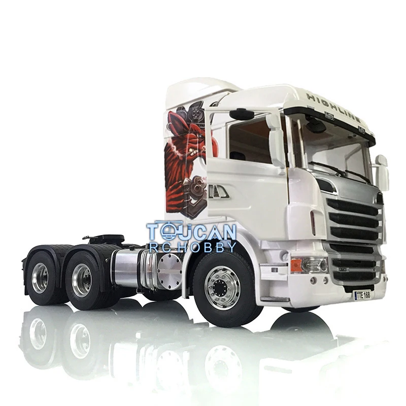 LESU 6*6 1/14 Metal Chassis Tractor Truck KIT Cabin 2Speed Metal Gearbox Radio Remote Control Vehicle Toy Model THZH0940