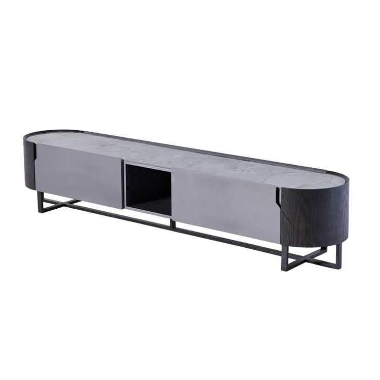 عرض حافظة طويلة بسيطة الحد الأدنى Nordique Nordic خزانة تلفزيون Meuble Mordan Coffee Et Table Basse TV Table ومجموعة حامل