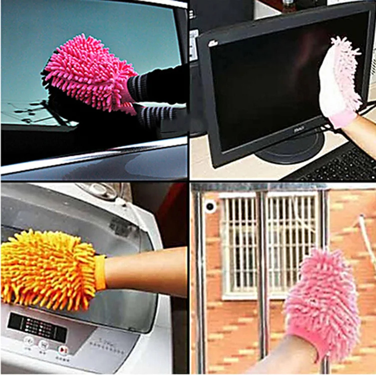 Double Sided Mitt Microfiber Car Auto Dust Washing Cleaning Glove Towel