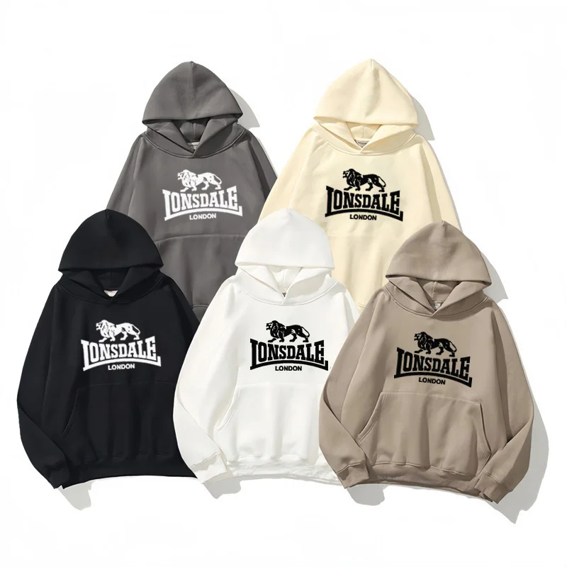 

2025 Autumn/Winter new men's loose pullover, hooded long-sleeved sweatshirt, high-quality casual fitness sportswear