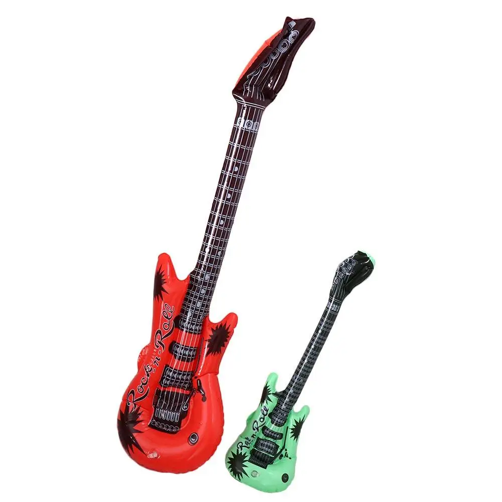 PVC Inflatable Musical Instrument Toys Random Color Creative Inflatable Guitar Balloon Decorative Reusable Guitar Foil Balloons