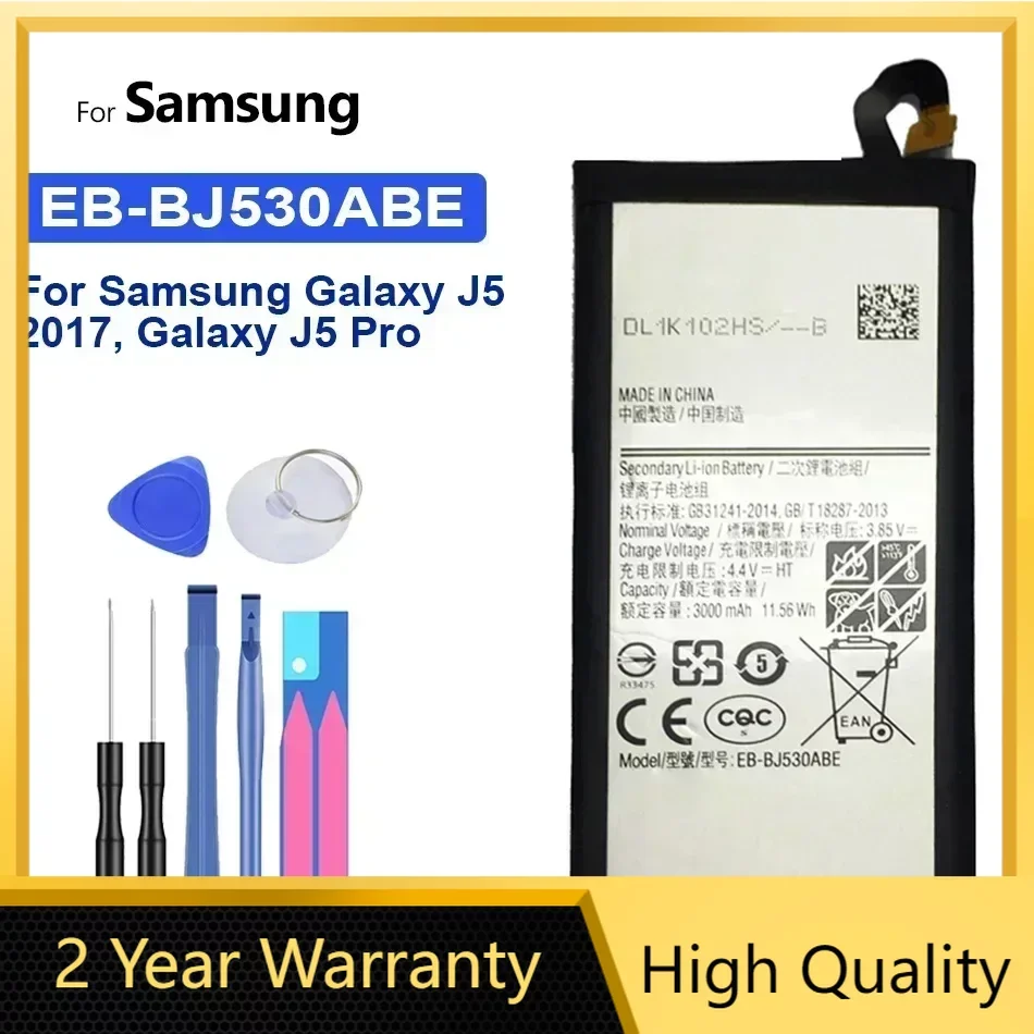 

EB-BJ530ABE 3000mAh Battery For Samsung Galaxy J5 Pro 2017, J530, SM-J530K, SM-J530F, SM-J530Y, Mobile Phone + Tools