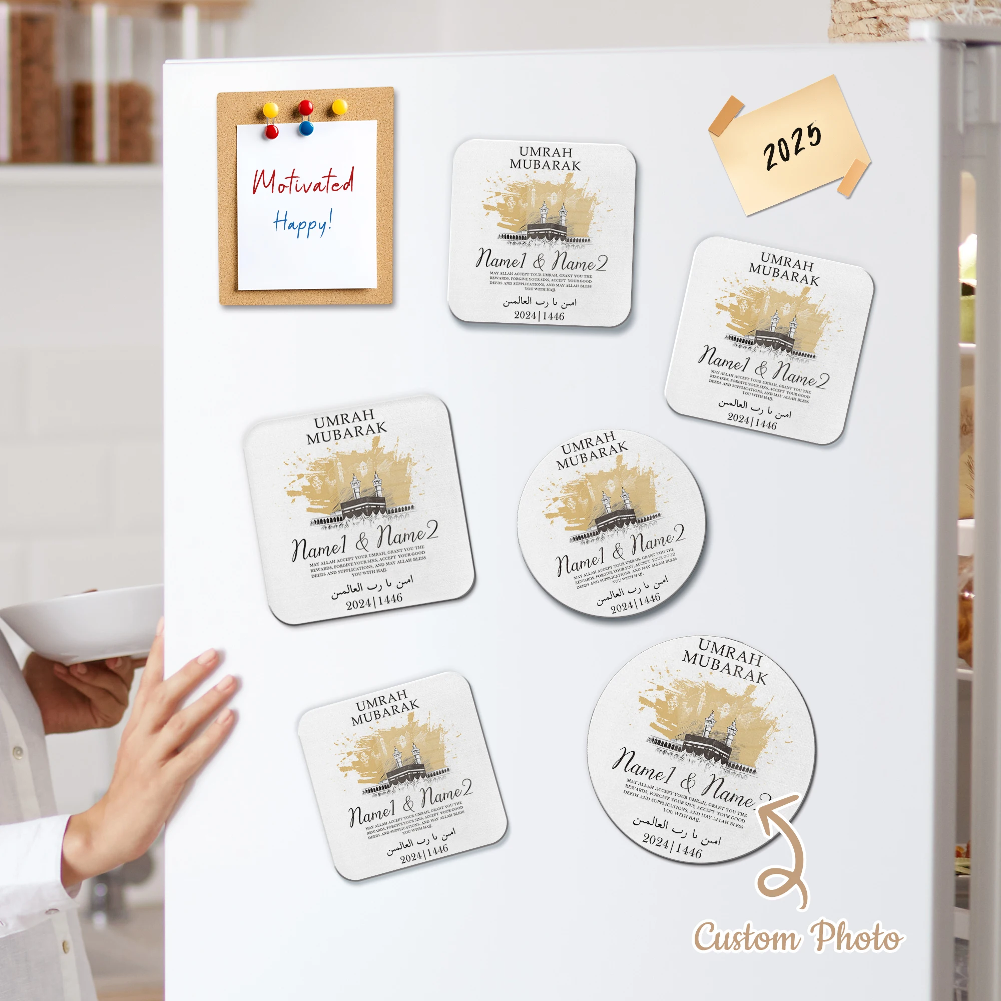 

Personalized Name Year Acrylic Refrigerator Magnet Customized Home Kitchen Catering Whiteboard Home Decoration