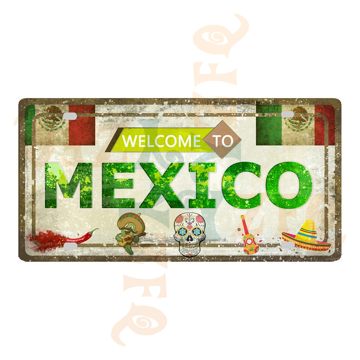 【YZFQ 】Mexico Amsterdam Havana Dubai Nostalgic Metal Tin Sign Vintage Wall Man Cave Shop Home Decor 6x12 Inch KL-0001A