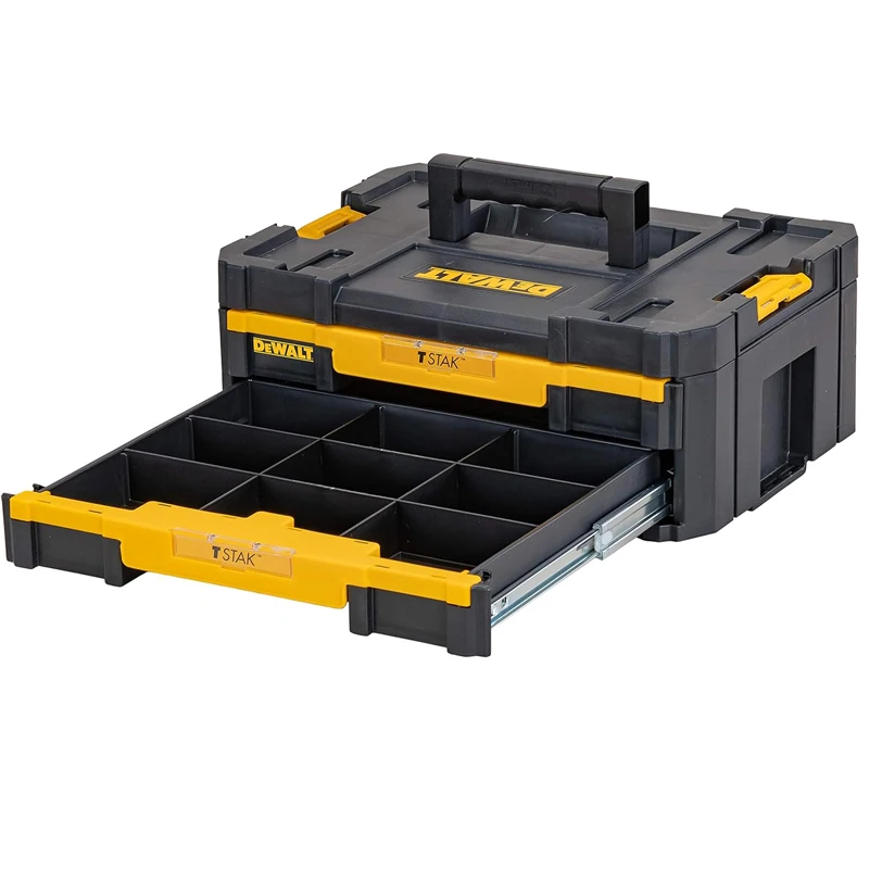 Imagem -03 - Dewalt-caixa de Armazenamento de Ferramentas Empilhável Portátil Acessórios de Hardware Gavetas Rasas Duplas de Alta Capacidade Dwst170706 T-stak Iii