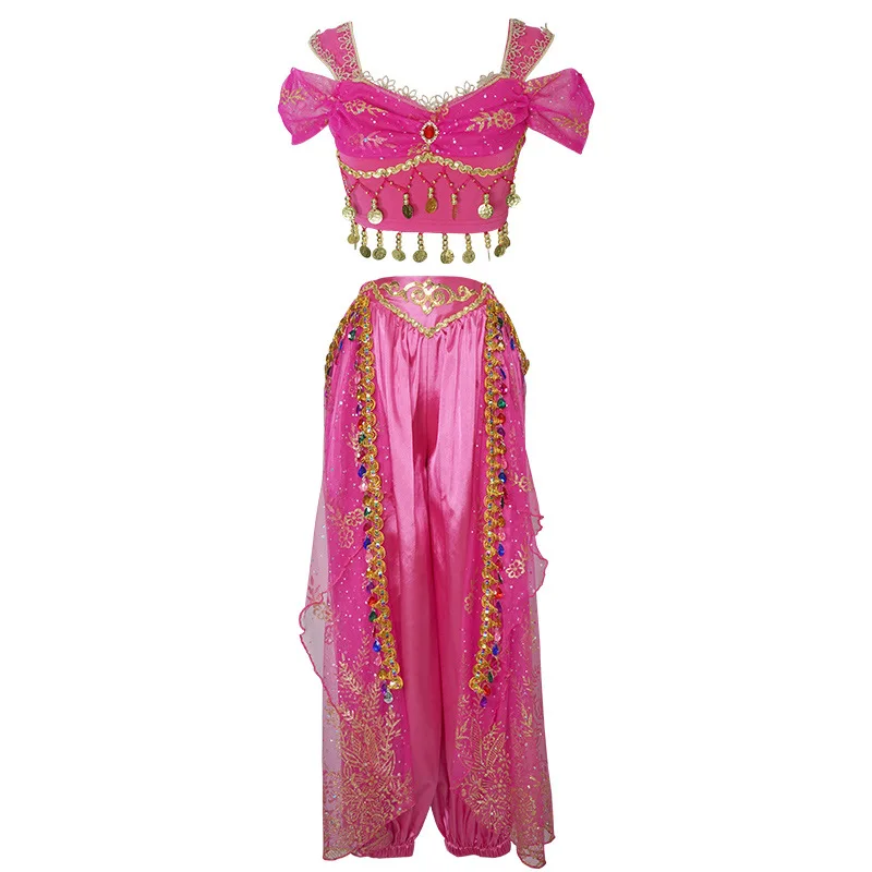 Traje de desempenho de halloween das crianças vestido de dança nacional roupas étnicas da menina dança do jardim de infância dança yindu eth outfit