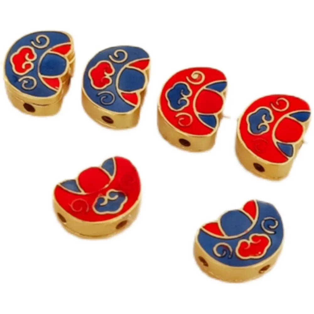 الطريقة القديمة قطرة زيت الذهب 18K الذهب الأفقي العمودي ثقوب مستقيمة سلسلة حبل مصفاة الخرز السائبة DIY بها بنفسك مجوهرات اكسسوارات