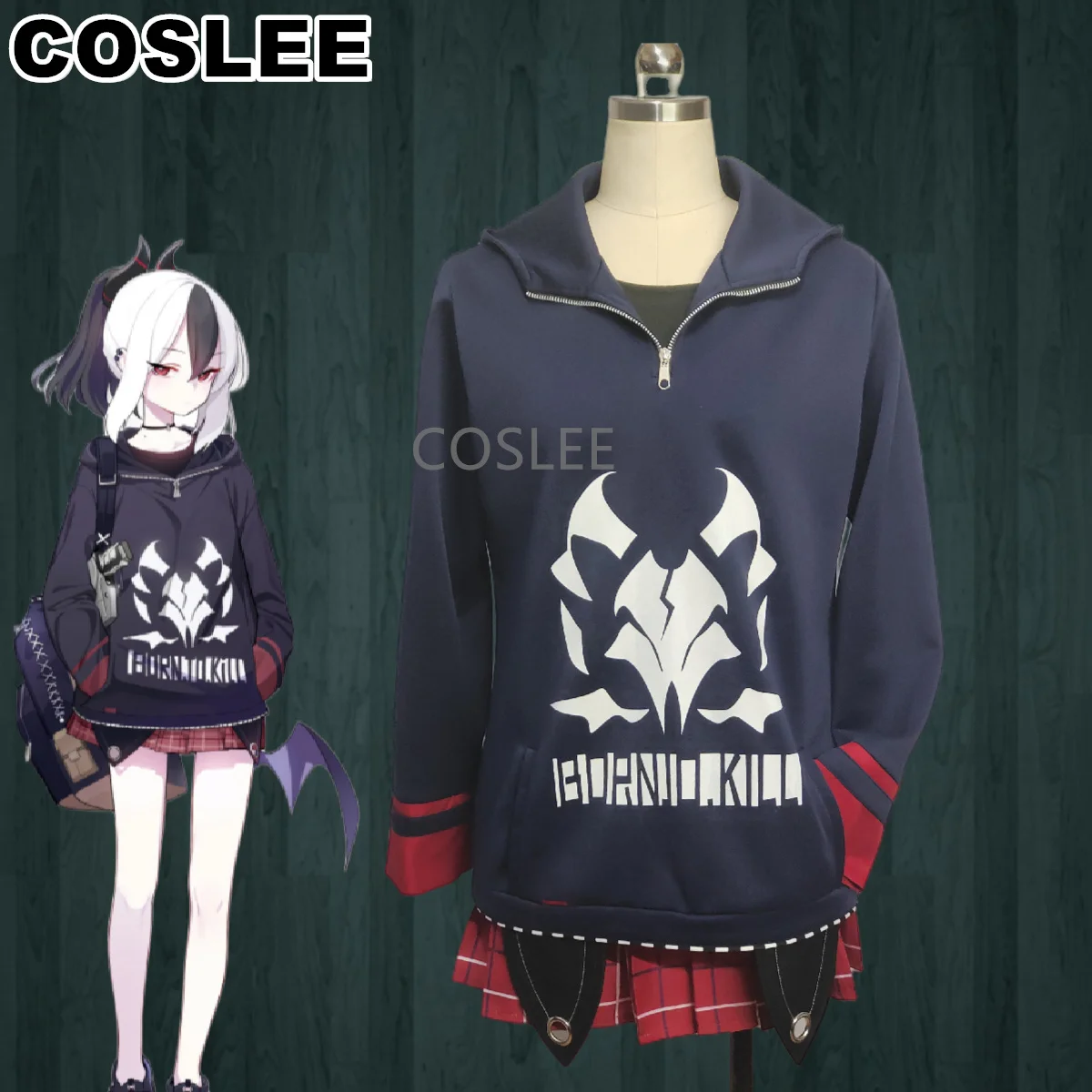 

COSLEE Blue Archive Onikata Kayoko Cosplay Costume Game Suit Daily Hoodie Uniform Top Skirt Halloween Party Outfit For Women New