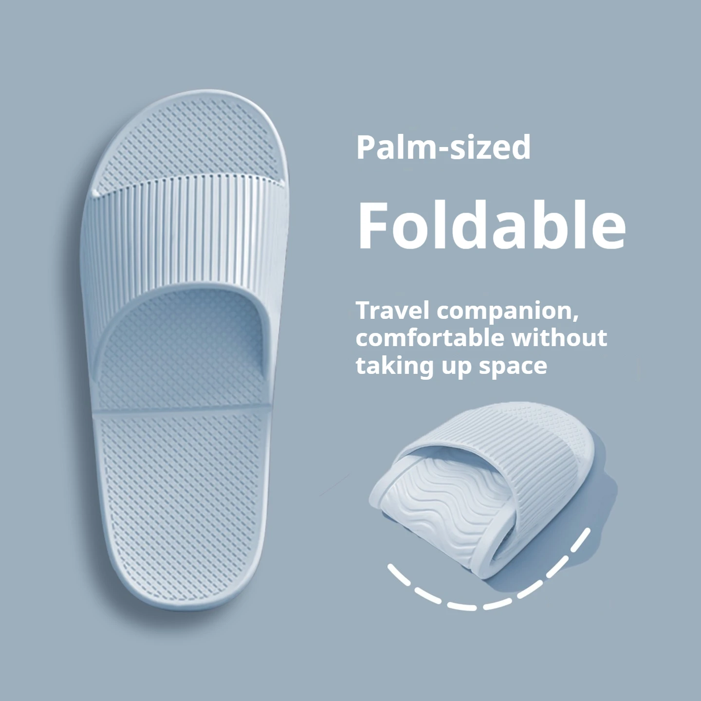 One-piece Mold Foldable Slides Women Soft EVA Non Slip Indoor Bathroom Travel Portable Slippers view 6