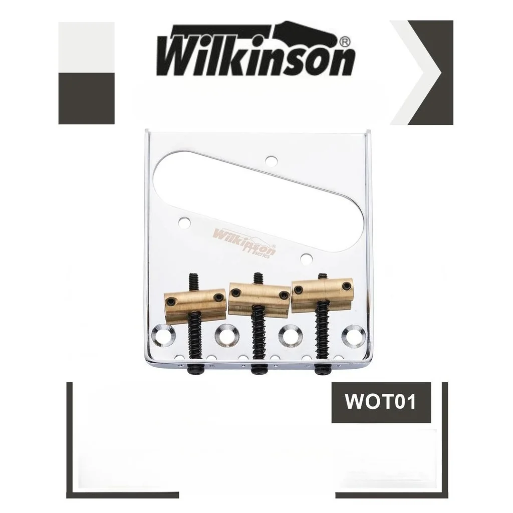 

Горячие продукты-Wilkinson 3, седловидный мост для электрогитары, латунные седла, гитарный мост, хром, серебро WOT01