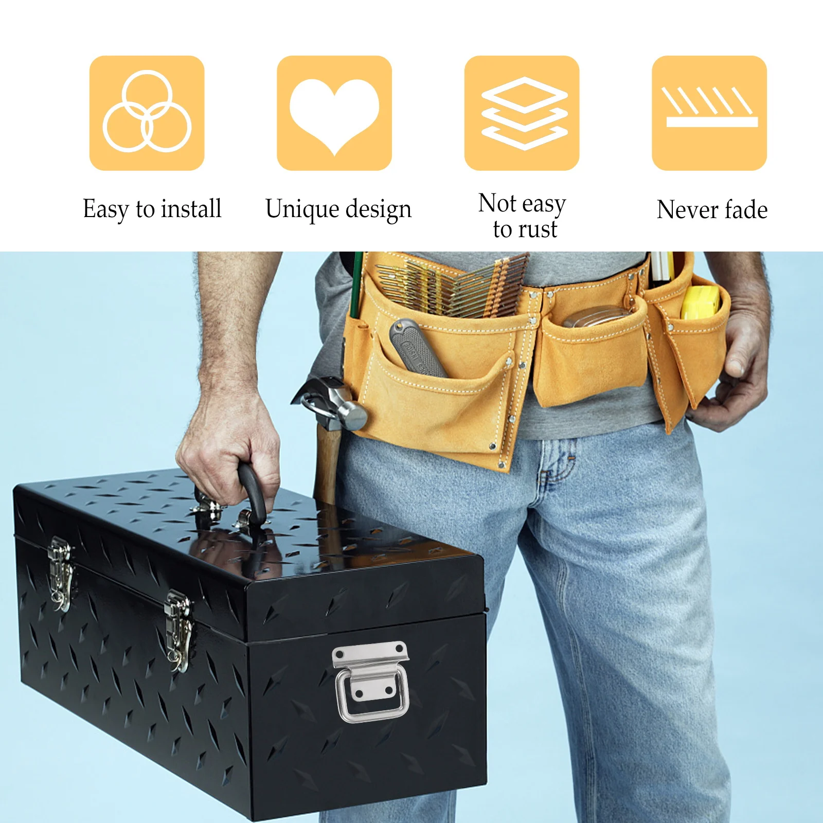 

1pc Stainless Steel Tool Box Handle Foldable Pull Buckle Heavy Duty Rustproof For Industrial Ovens Test Chambers Automation