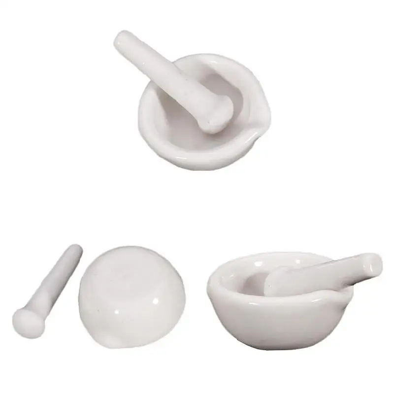 1Pcs 60mm Household Ceramic Mortar Pestle Set Grinding Bowls for Kitchen Spices Teas Garlic Pepper Grinder Herb Mills Mini Size