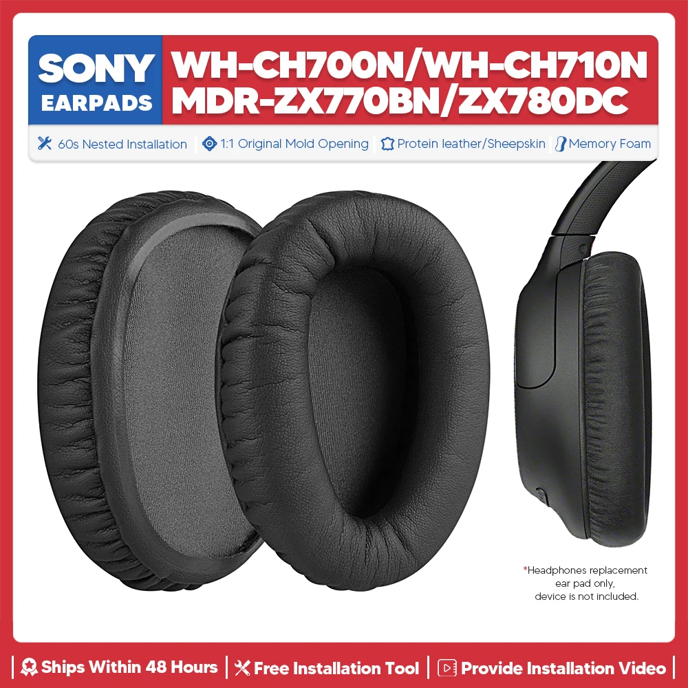 Bantalan telinga pengganti untuk Sony WH CH700N CH710N MDR ZX770BN ZX780DC Aksesori earpad Headset bantalan telinga bagian perbaikan