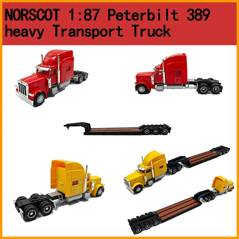 NORSCOT Alloy 1/87 Peterbilt Model 389 Truck Transport Container Truck Model Static Collection Decorated Holiday Gifts Toys