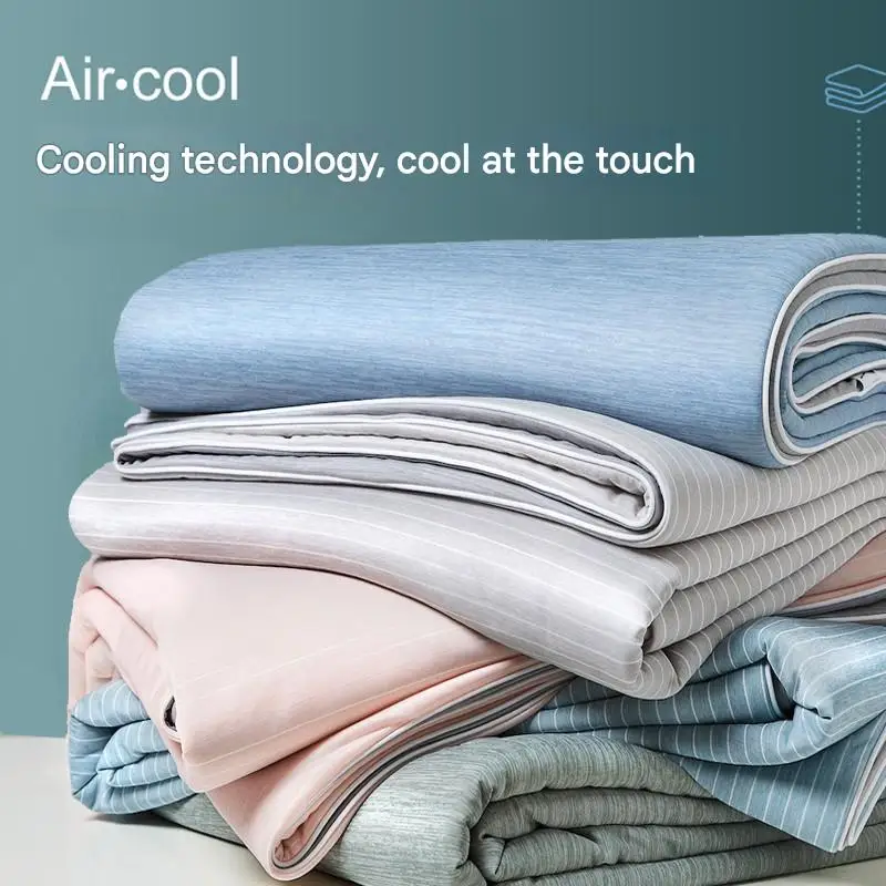 

Летнее одеяло с кондиционером — охлаждающее одеяло из ледяного шелка чистого цвета, легкое мягкое дышащее одеяло для спальни