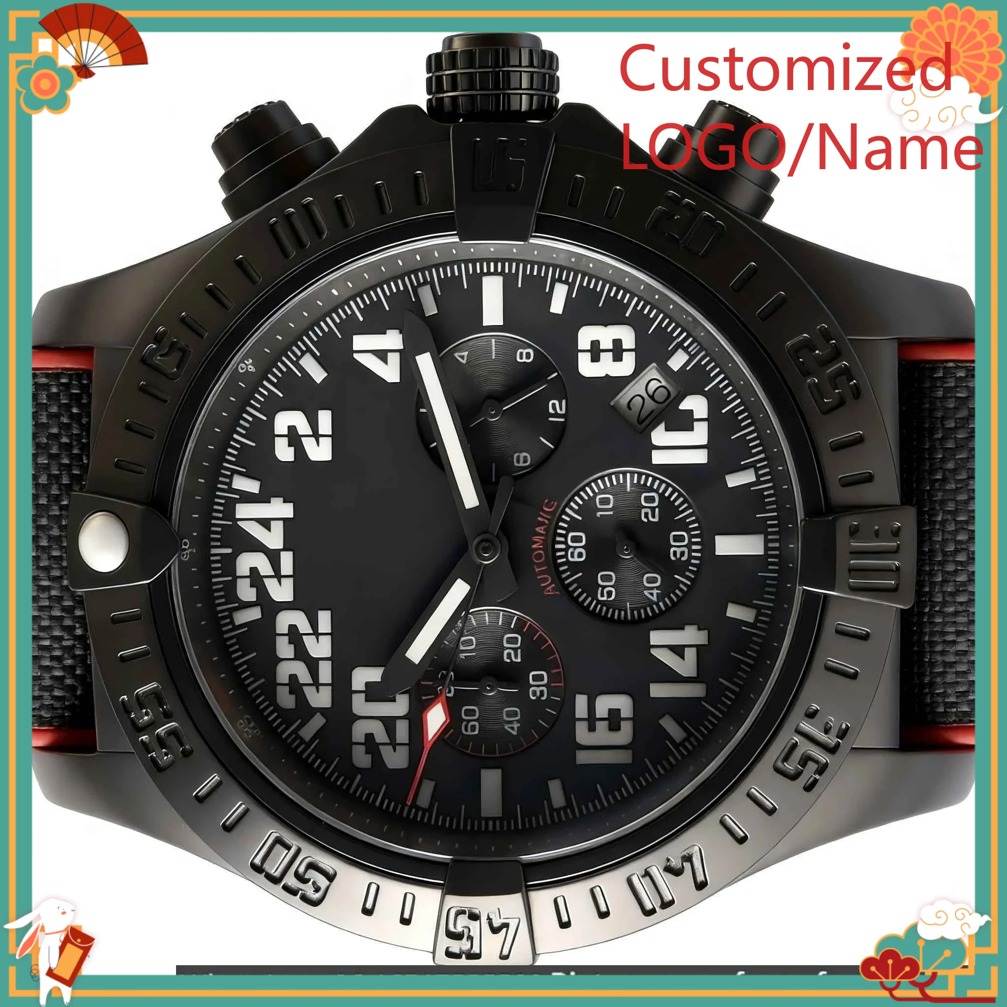 DONG Store 45mm Men's Quartz Movement 904l Stainless Steel  Luxury Watches-b Customized Watch view 5