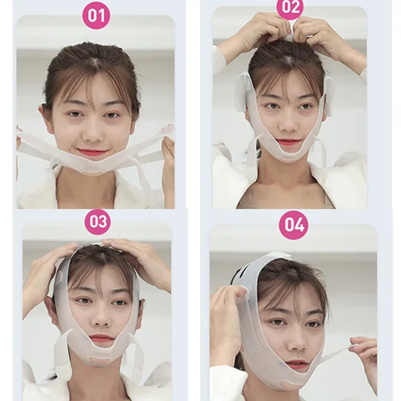 Beauty Face Lift Belt V Face Shaper Slimming Bandage Thin Chin Skin Firming Soft Silica Gel Anti Mildew Facial Slimming Tool