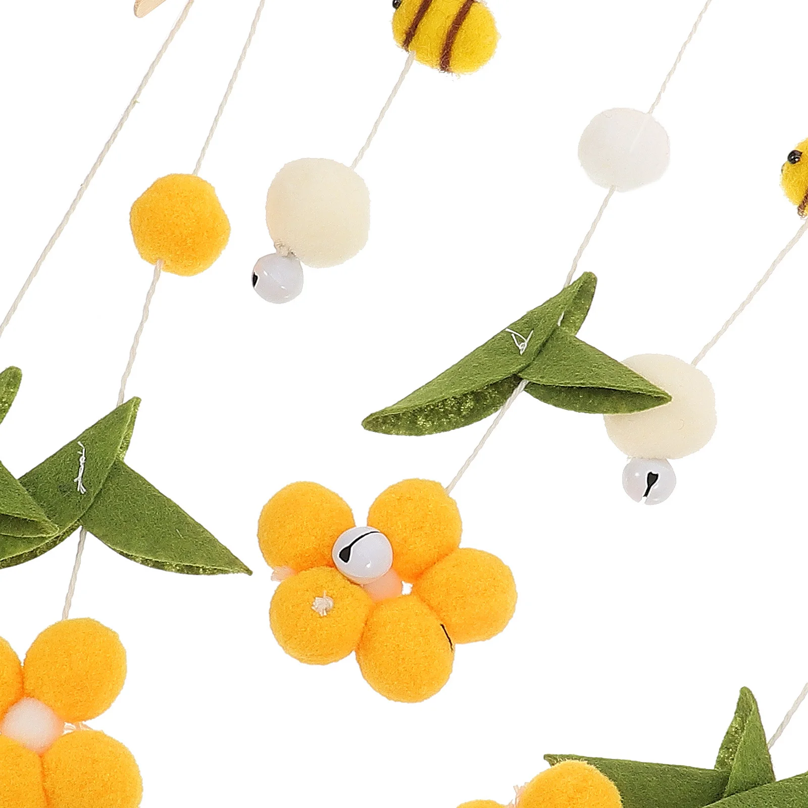 

Wooden Baby Crib Mobile Bee Flower Wind Chime Hanging Decoration Nursery Room Decor for Baby Girls Crib Mobile