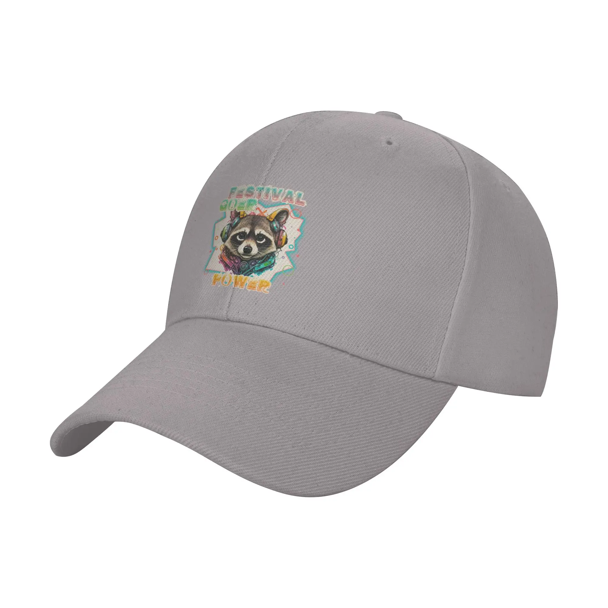 Hot Sale MUSIC FESTIVAL RACOON Baseball Cap  Street Style Men's Cap  Pool Party Men's Cap