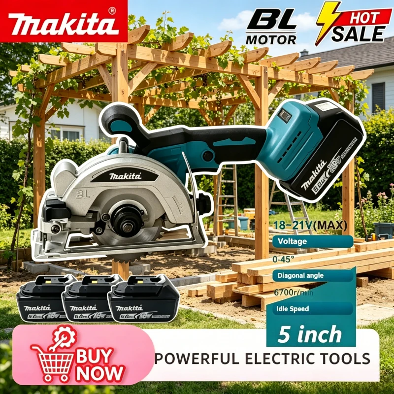 

Makita Cordless Handheld Multifunctional Wood Metal Cutter Power Tool 5Inch Brushless Electric Circular Saw For Makita Battery
