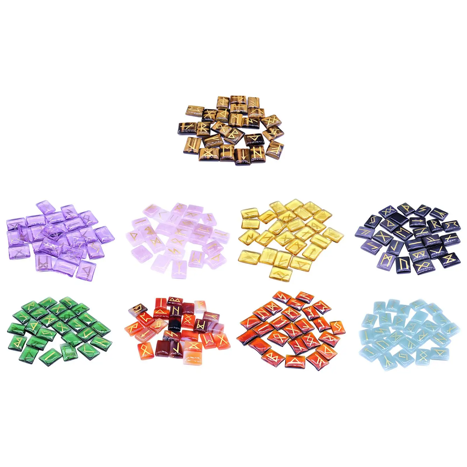 25x Natural Viking Set Amulet Crediff Crystals Rectangular s Burattate