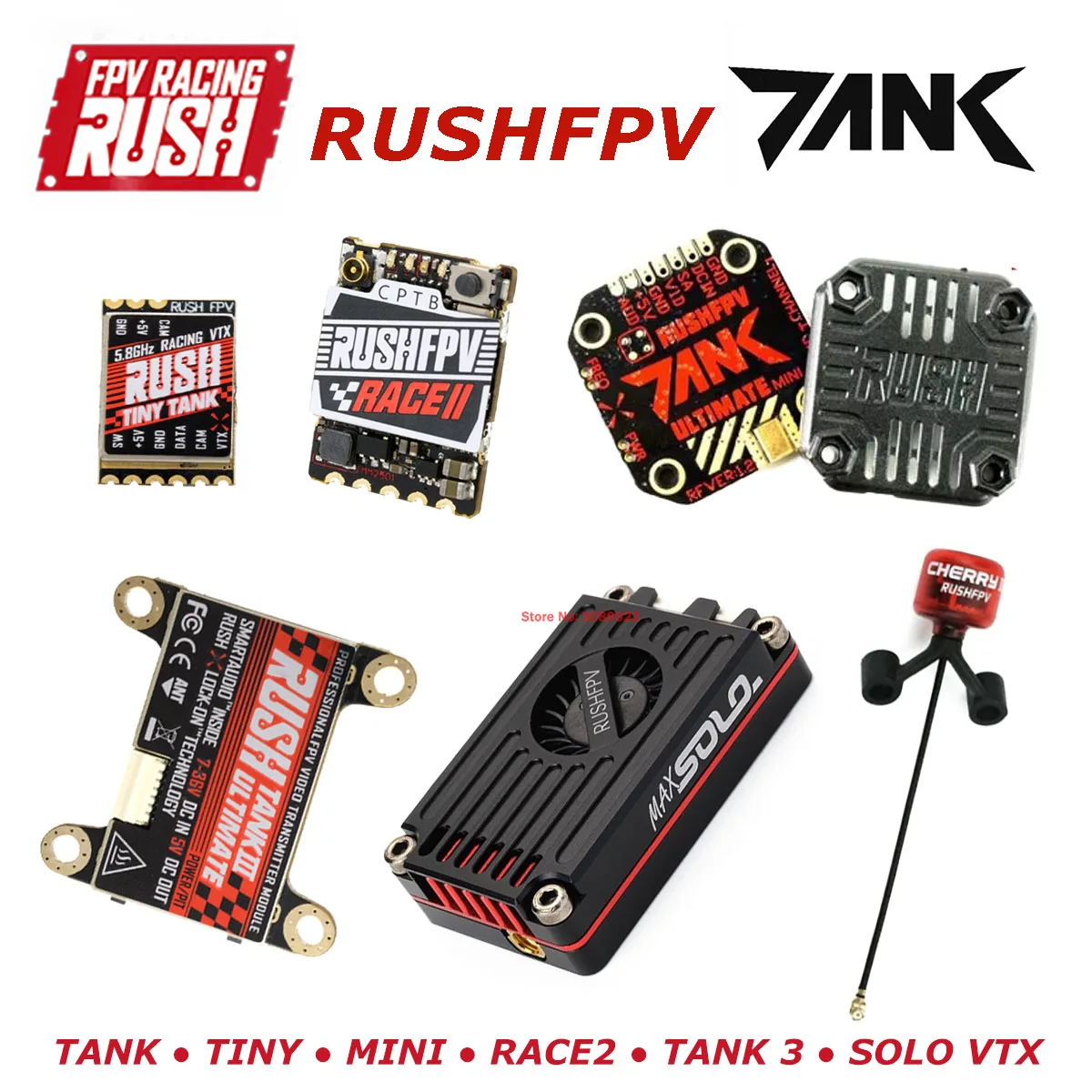 

RUSH TANK TINY MINI RACE2 TANK 3 SOLO VTX 48CH 0/25/200/500/800mW Adjustable FPV Video Transmitter for RC FPV Racing Drones