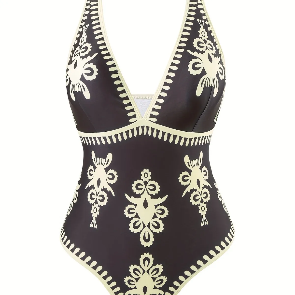 Gothic One Piece Swimsuit For Women Sexy Halter Cutout Monokini Bathing Suit With Adjustable Straps Retro Beach Party Brazilian