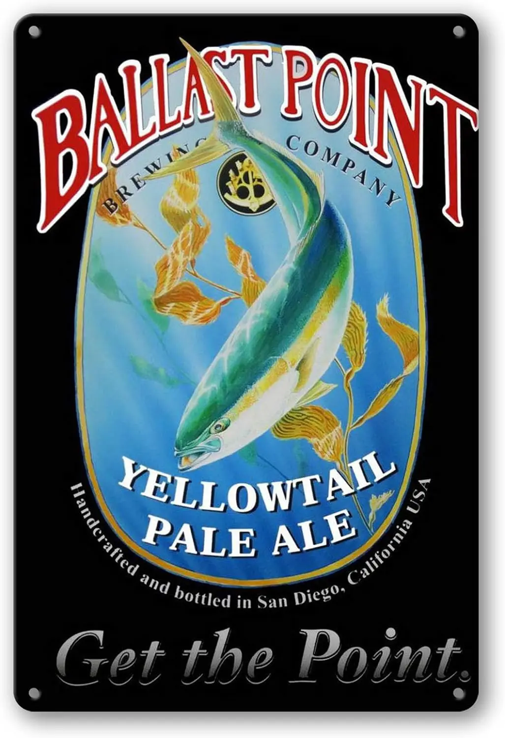 Ballast Point Yellowtail Pale Ale, Bar, Tavern, Decorative Pub Signs Vintage Reproduction Metal Tin Sign 8X12 Inches