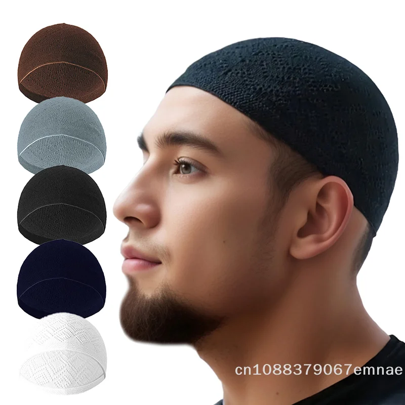 [ZYS]Winter Knitted Beanie Hat Turkish Muslim Men Women Pray