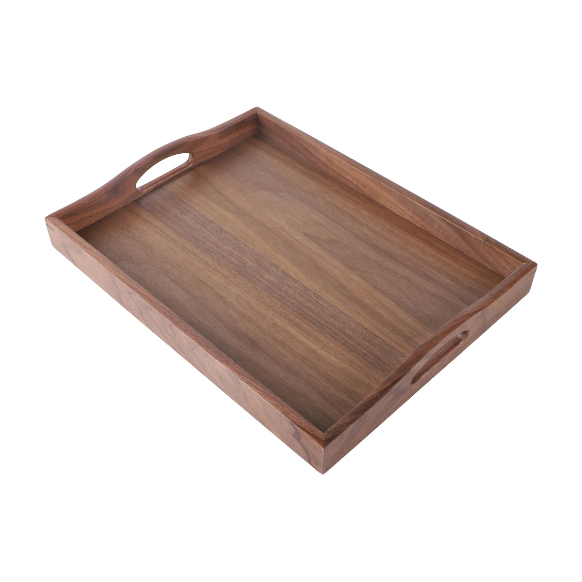 

Walnut Wood Serving Tray with Handle Serve Coffee Tea Cocktails Appetizers Rectangle Breakfast Bed Wooden Tray Home Decorative