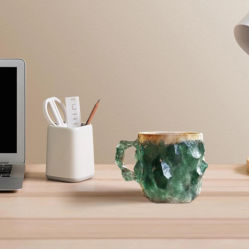 كوب قهوة كريستال معدني جديد متعدد الألوان، أكواب عيد الميلاد الكريستالية الملونة، كوب كريستال معدني أنيق فاخر