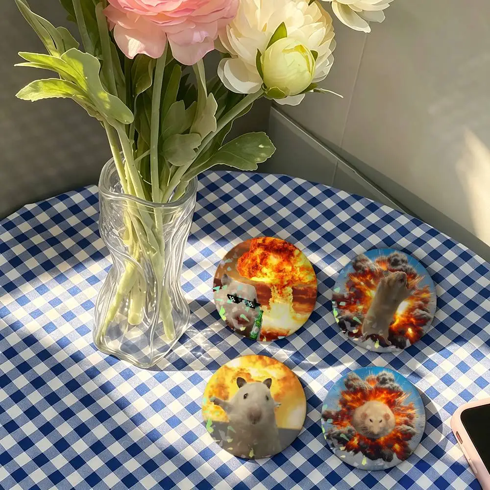 Hamster Explosion Battlefield Hamster Fire Laser Badge Creative Pins Brooch for Bag Clothes Hat Decor Gifts Fans Collect