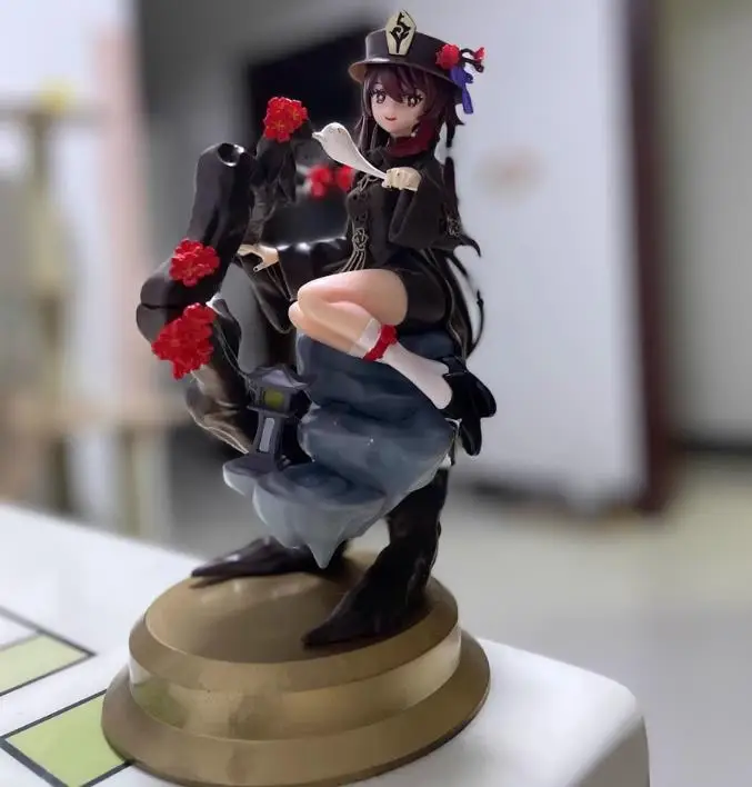 جديد حار لعبة Genshin تأثير 22 سنتيمتر HuTao الشكل السابع السابع وانغ شنغ قاعة ماستر سطح المكتب التماثيل البلاستيكية نموذج دمى اللعب هدية