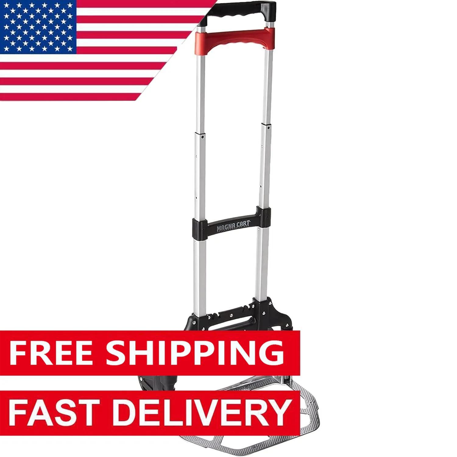 1 Pack Foldable Hand Cart, Aluminum Dolly Truck w/ Wheels, 150 Lbs,25