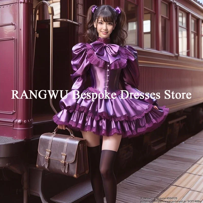 

Фиолетовое платье для косплея 2026, костюм Лолиты, вечернее платье, короткое платье для выпускного вечера, многоуровневая коктейльная одежда для выпускного вечера, юбка