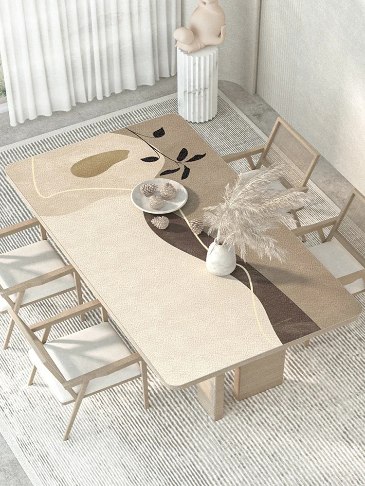 Simple Cream Style Tablecloth Waterproof Oil-proof Light Luxury High-end Coffee Tablecloth Anti-scalding PVC Mat Easy Care Mats