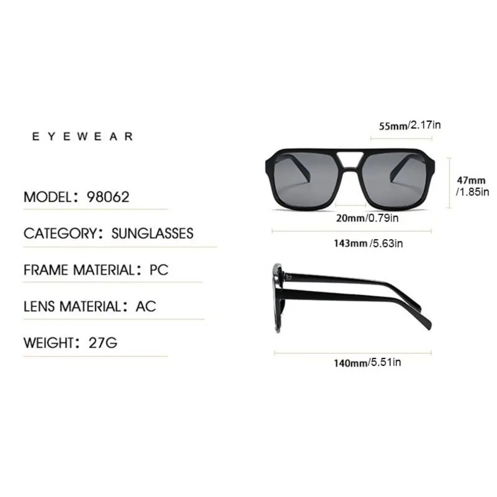 ファッションビッグフレームスクエアサングラス UV400 パンクパイロットサングラスヒョウ柄ダブルビームレトロ眼鏡写真撮影