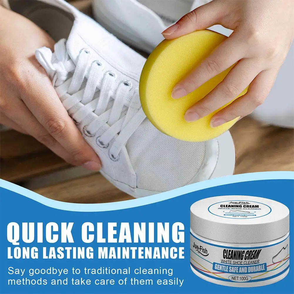 NEW White Shoes Cleaning Cream High-grade Stains Remover All-Purpose Tool With Cream Cleansing Wipe Whitening Shoes Magic N5O0