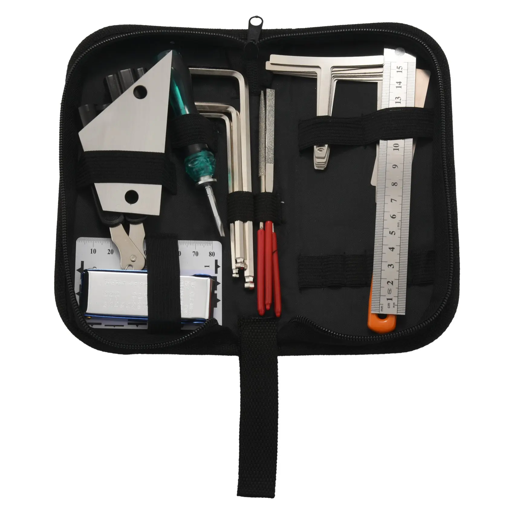 Guitar Tool Kit Repairing Maintenance Tools String Organizer String Action Ruler Gauge Measuring Tool Hex Wrench Set Files Finge