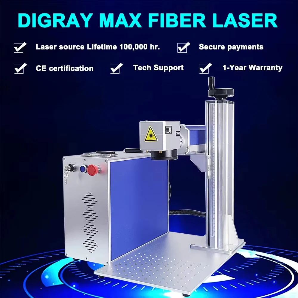 DIGRAY 50W Fiber Laser Marking Machine MAX Hunst Fiber Laser Source for Marking Gold Silver Aluminum Copper Metal Cutting