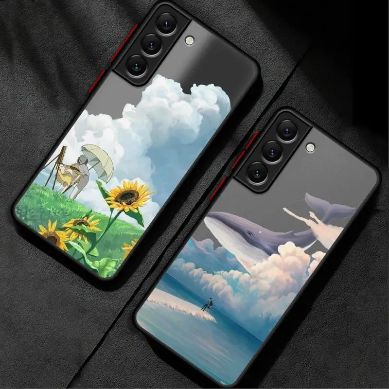 phone cases for Samsung Galaxy S23 Ultra case S20 9 S24 S21 FE Note20 S10 S22 10 Luxury Cover funda Japanese Art Drawing Anime