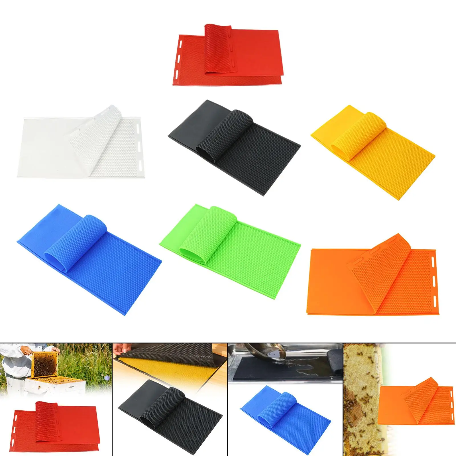 Beeswax Foundation Sheet Beehive Basis Press Sheet Silicone Bees Keeping Supplies Easy to Install Portable for Beekeeper