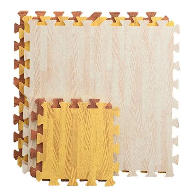 Imitation wood grain foam floor mat thickened 30x30cm crawling mat living room bedroom splicing foam mat