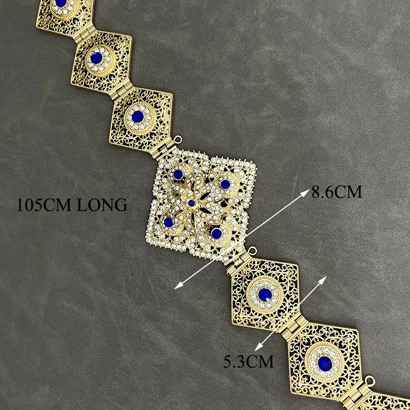 클래식 모로코 웨딩 신부 벨트, 골드 도금 크리스탈 Caftan 벨트, 터키어 웨딩 드레스 벨트, 로브 드 마리에 보석 신부용