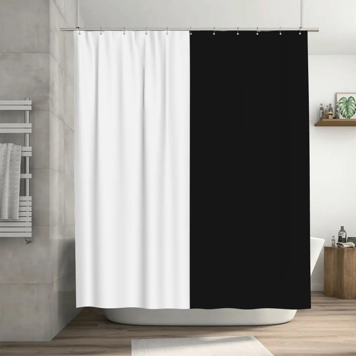 

Душевая шторка Duo 3 из полиэстера, водонепроницаемая, с крючками