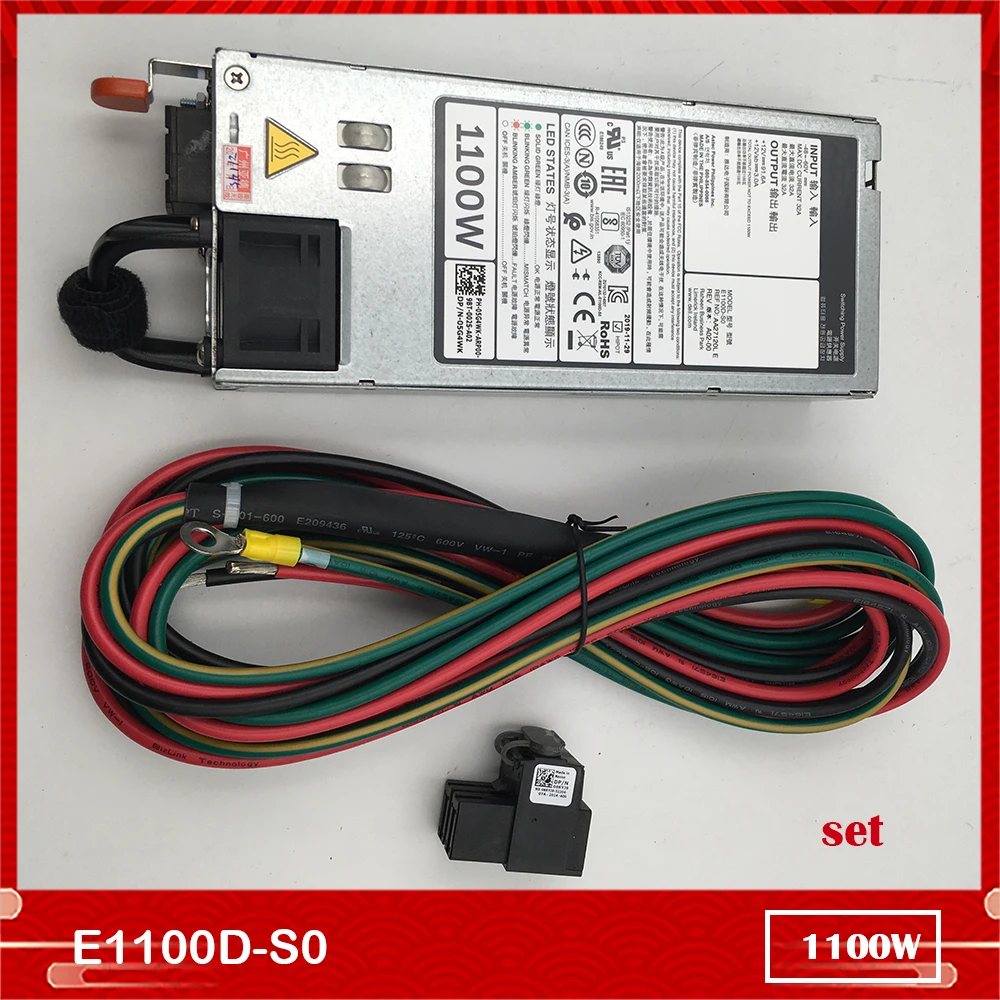 

Для блока питания постоянного тока для DELL R920 R820 1100 Вт E1100D-S0 AA27120L поставляется с кабелем и преобразовательной головкой, 100% тестирование перед доставкой