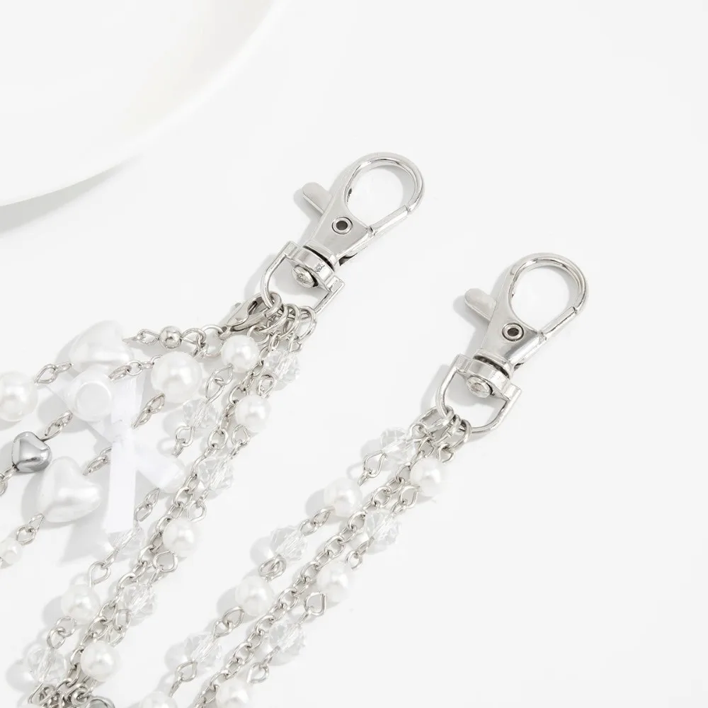 أزياء متعددة الطبقات حقيبة سلسلة معدنية DIY حقيبة يد سحر حقيبة الملحقات نجمة اللؤلؤ الاكريليك مطرز المفاتيح