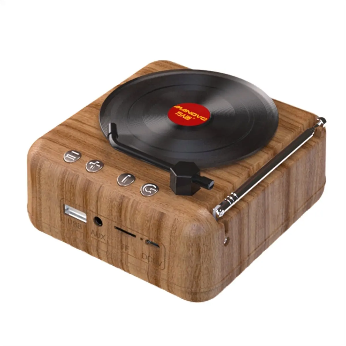 Manovo Portable Bluetooth Speaker Mini Music Speaker Wood Grain Plastic + Electronic Components loudspeaker