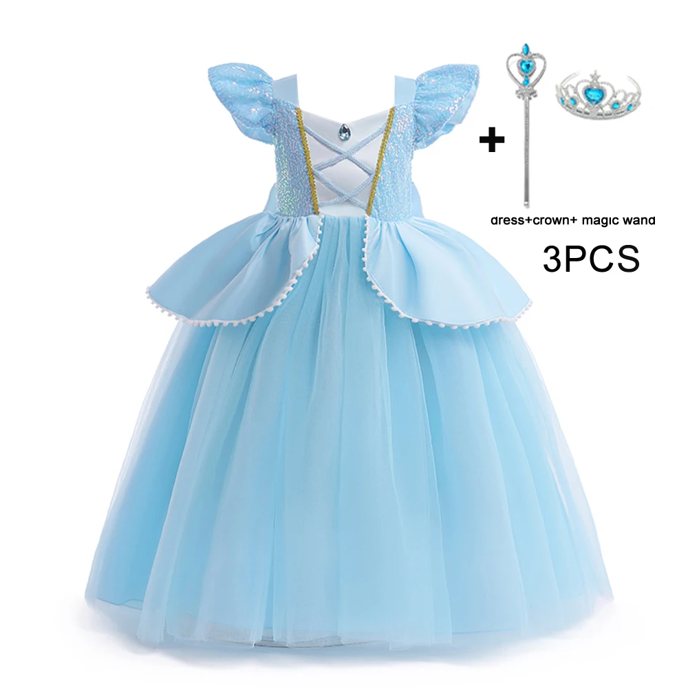 

2024 Girls New Queen Cosplay Clothes Kids Fashion Christmas Pageant Princess Dress Children Puffy Daily Holiday Birthday Costume