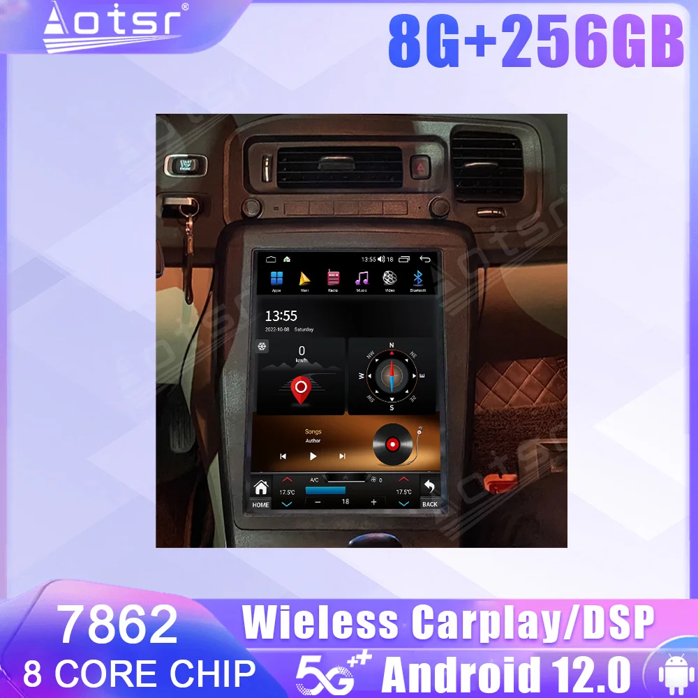Android 12 Touch Screen Car Radio For Volvo S60 V60 2011 2012 2013 2014 2015 2016 2017 2018 GPS Carplay Stereo Head Unit
